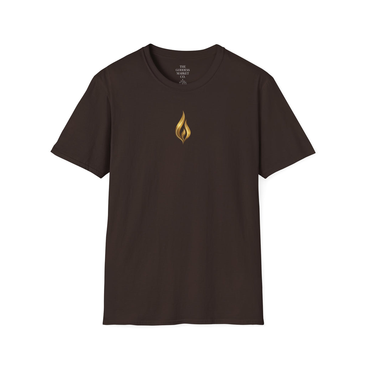 Goddess Angel Back Print Shirt, Gold Flame Graphic Tee, Divine Feminine Streetwear, Spiritual Empowerment Tshirt, Luxury Aesthetic Soul Top