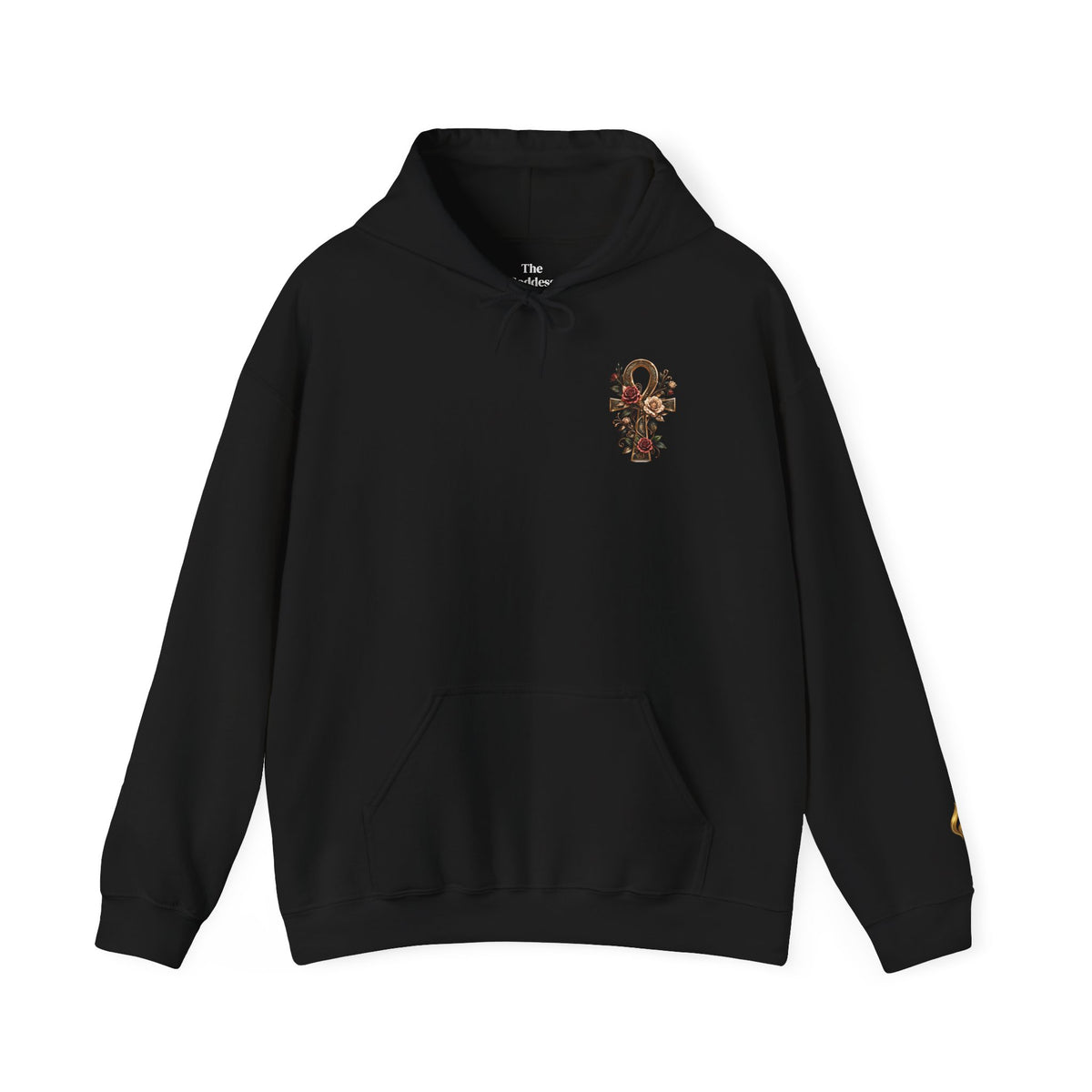Ankh Rose Cross Heavyweight Hoodie — Goddess Energy Streetwear Pullover