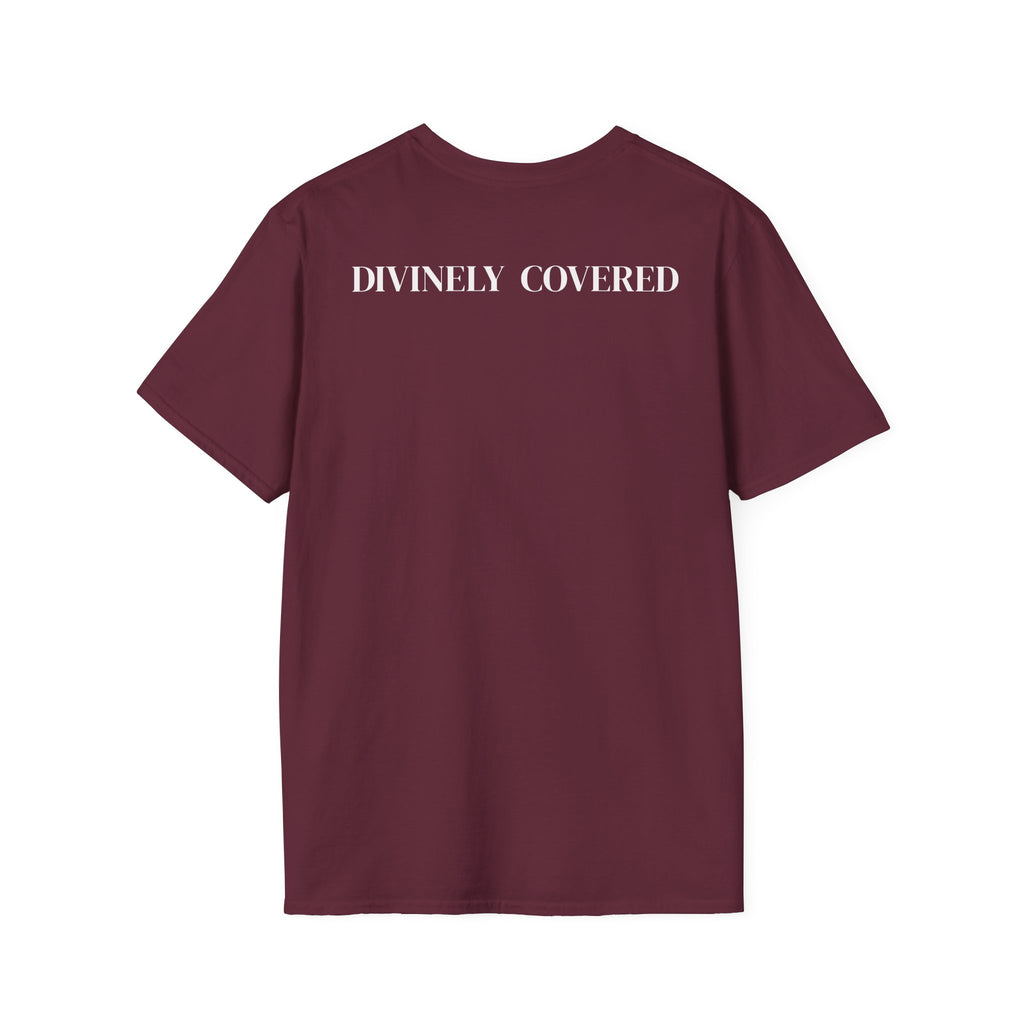 Divinely Covered Streetwear Graphic Tee | Gold Resilient Flame Minimalist T-Shirt | Luxury Unisex Empowerment Clothing | Survivor Armor Top