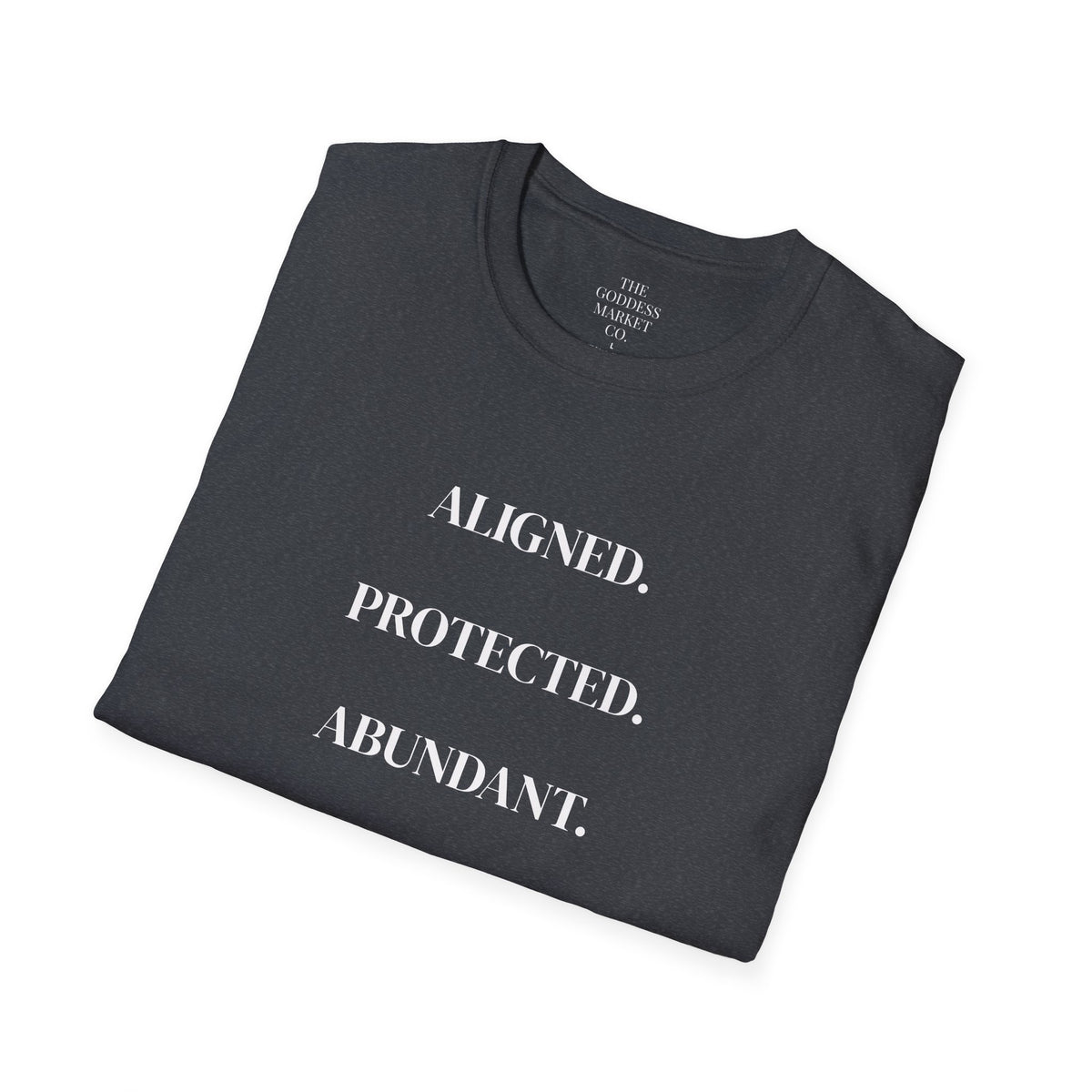 Cotton Soft style T-Shirt | Aligned Protected Abundant Graphic Tee | Comfortable Breathable Everyday Wear Shirt