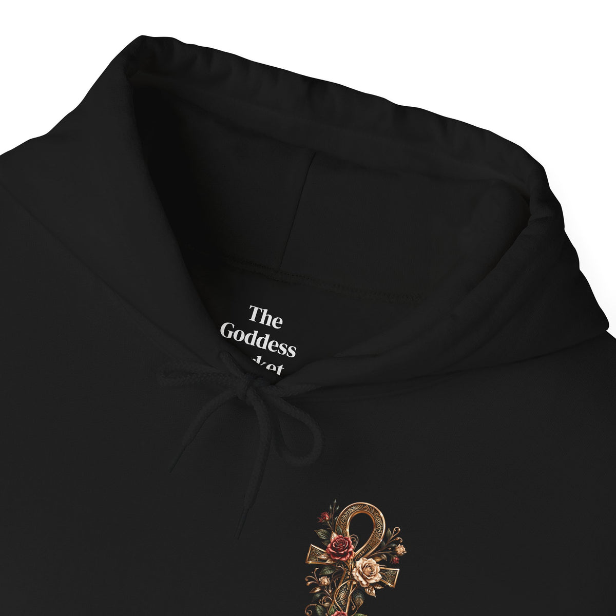 Ankh Rose Cross Heavyweight Hoodie — Goddess Energy Streetwear Pullover