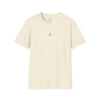 Divinely Covered Streetwear Graphic Tee | Gold Resilient Flame Minimalist T-Shirt | Luxury Unisex Empowerment Clothing | Survivor Armor Top