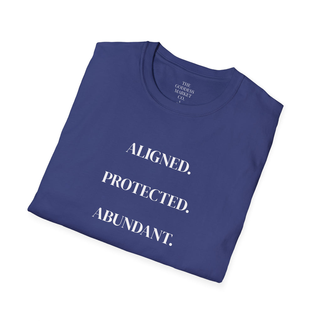 Cotton Soft style T-Shirt | Aligned Protected Abundant Graphic Tee | Comfortable Breathable Everyday Wear Shirt