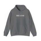 BREATHE Distressed Text Hoodie | Unisex Streetwear Graphic Sweatshirt | Mental Health Empowerment Pullover | Goddess Energy Resilience Gift