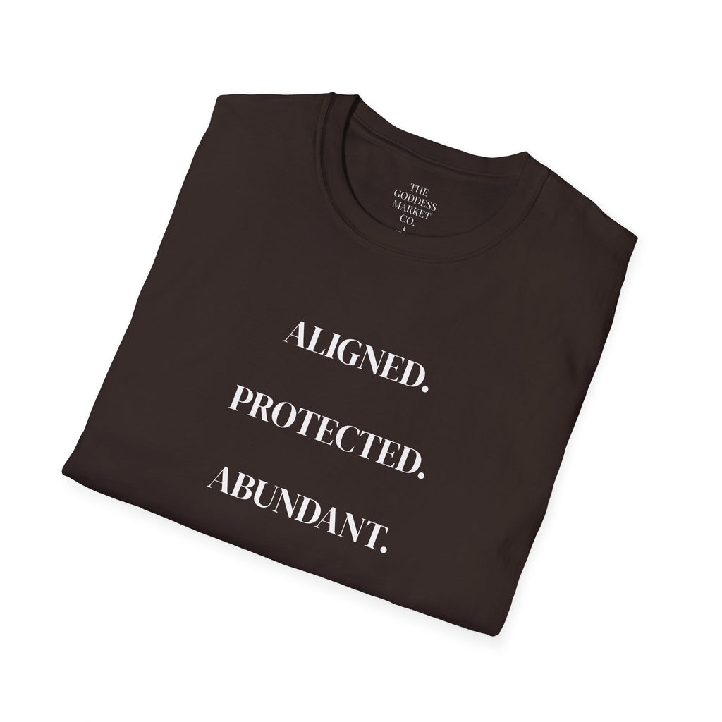Cotton Soft style T-Shirt | Aligned Protected Abundant Graphic Tee | Comfortable Breathable Everyday Wear Shirt
