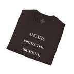 Cotton Soft style T-Shirt | Aligned Protected Abundant Graphic Tee | Comfortable Breathable Everyday Wear Shirt