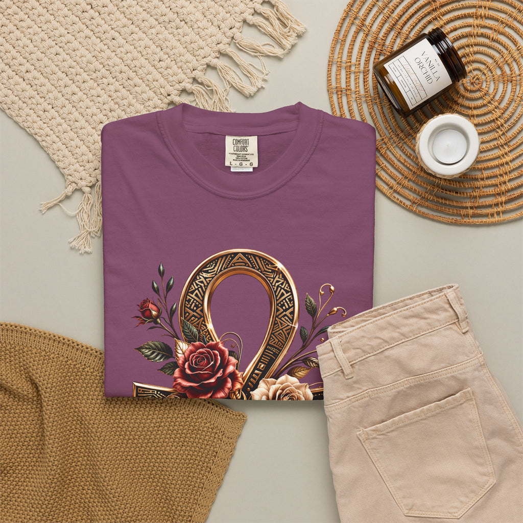 Afrocentric Ankh Rose Shirt, Black Woman Culture Tee, Soft Life Aesthetic Shirt, Comfort Colors Tee, Gift for Her