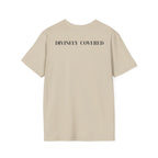 Divinely Covered Streetwear Graphic Tee | Gold Resilient Flame Minimalist T-Shirt | Luxury Unisex Empowerment Clothing | Survivor Armor Top