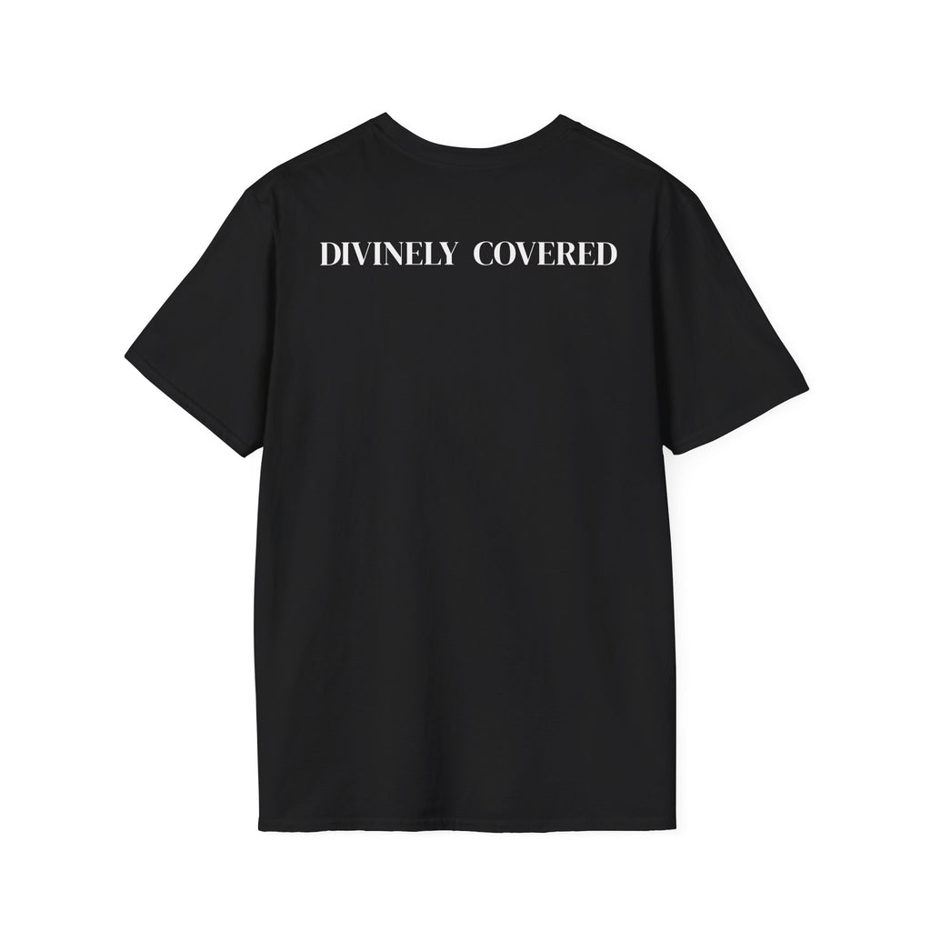 Divinely Covered Streetwear Graphic Tee | Gold Resilient Flame Minimalist T-Shirt | Luxury Unisex Empowerment Clothing | Survivor Armor Top