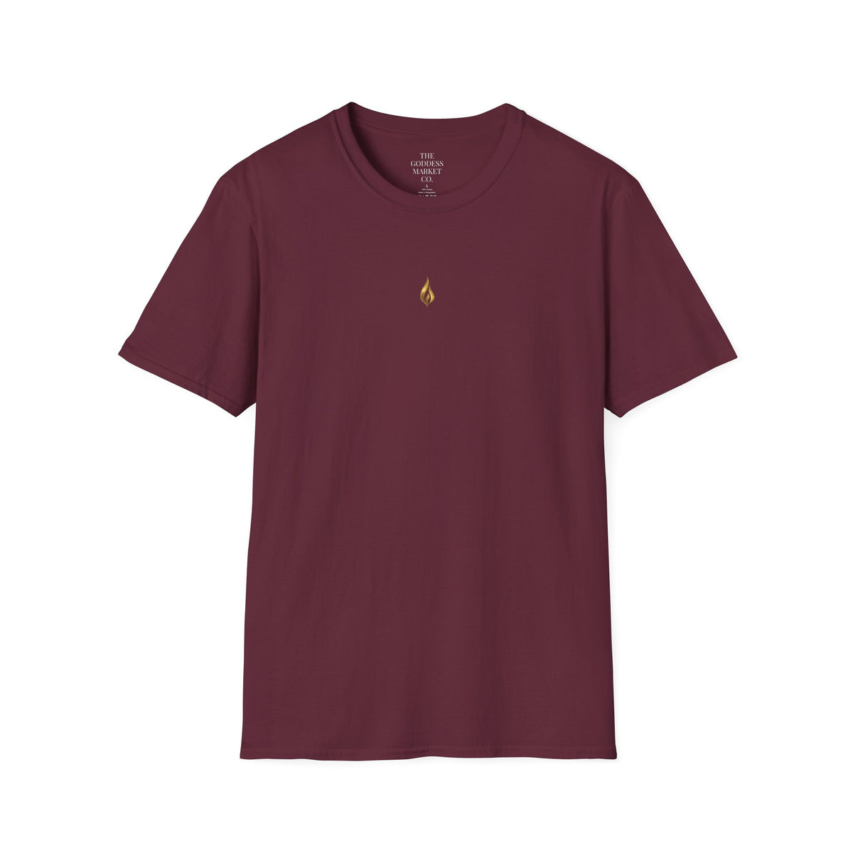 Divinely Covered Streetwear Graphic Tee | Gold Resilient Flame Minimalist T-Shirt | Luxury Unisex Empowerment Clothing | Survivor Armor Top