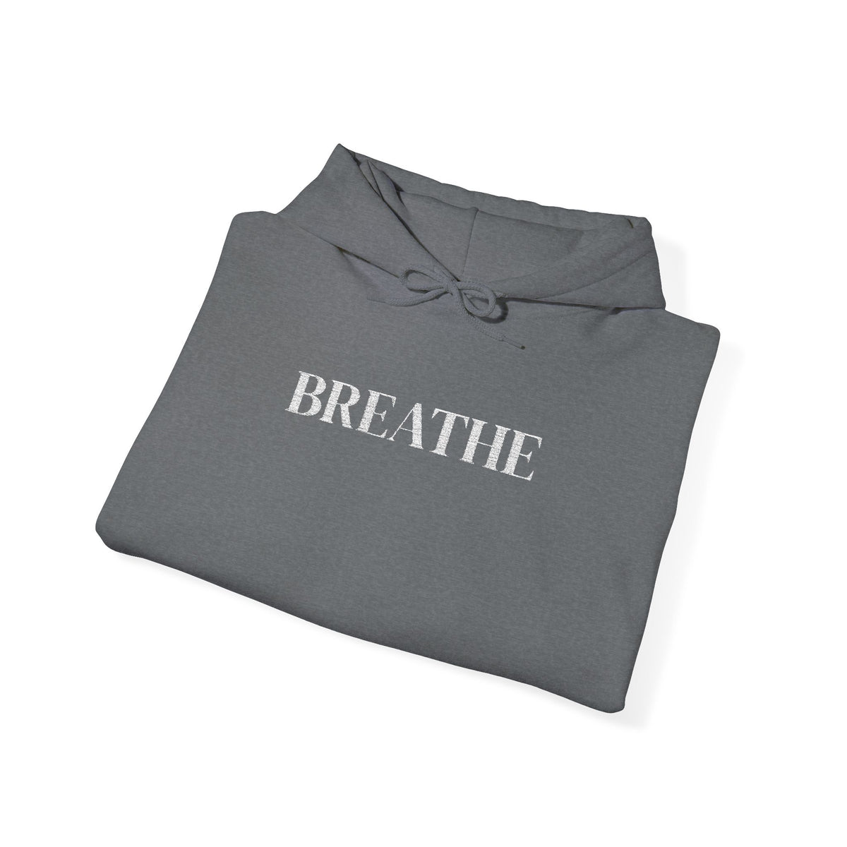BREATHE Distressed Text Hoodie | Unisex Streetwear Graphic Sweatshirt | Mental Health Empowerment Pullover | Goddess Energy Resilience Gift