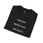 Cotton Soft style T-Shirt | Aligned Protected Abundant Graphic Tee | Comfortable Breathable Everyday Wear Shirt
