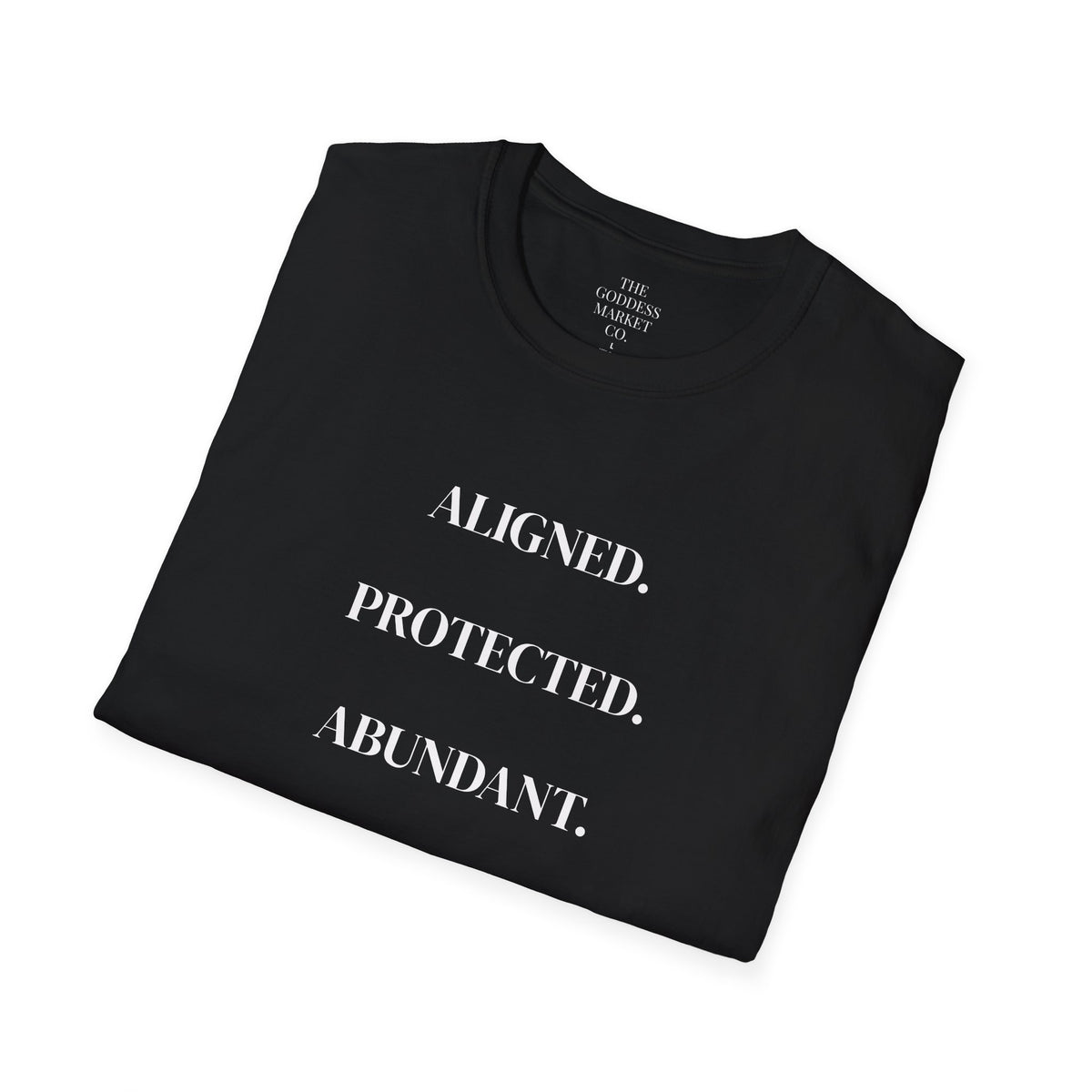 Cotton Soft style T-Shirt | Aligned Protected Abundant Graphic Tee | Comfortable Breathable Everyday Wear Shirt