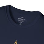 Divinely Covered Streetwear Graphic Tee | Gold Resilient Flame Minimalist T-Shirt | Luxury Unisex Empowerment Clothing | Survivor Armor Top