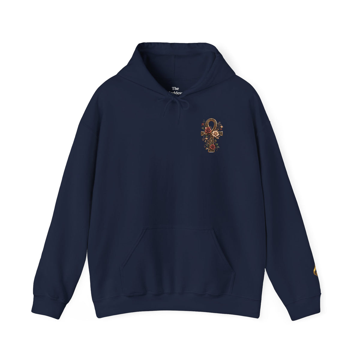 Ankh Rose Cross Heavyweight Hoodie — Goddess Energy Streetwear Pullover