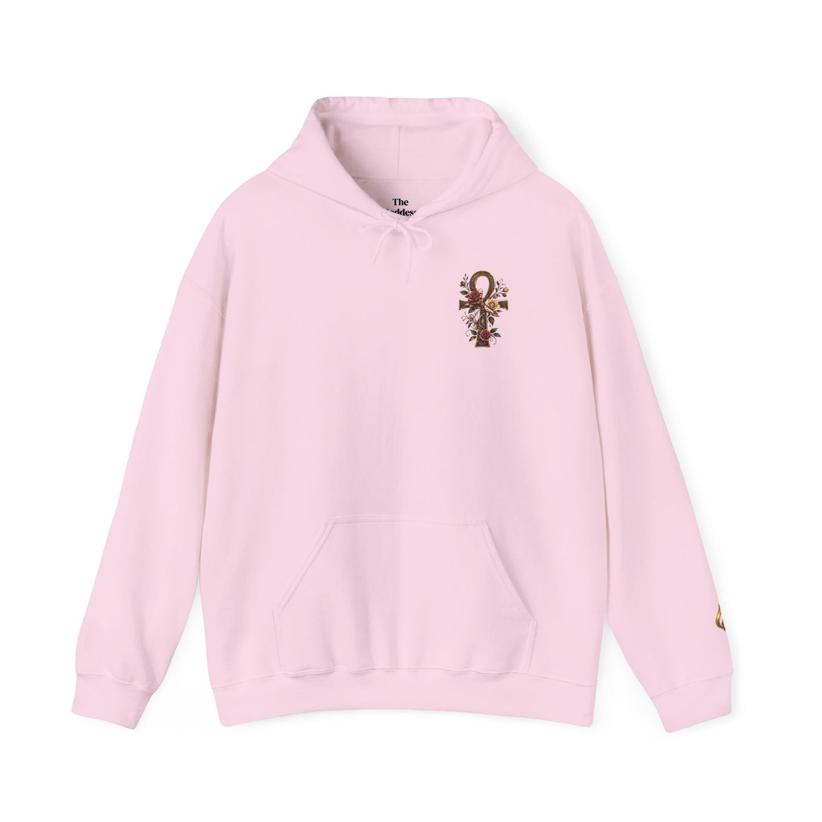 Ankh Rose Cross Heavyweight Hoodie — Goddess Energy Streetwear Pullover