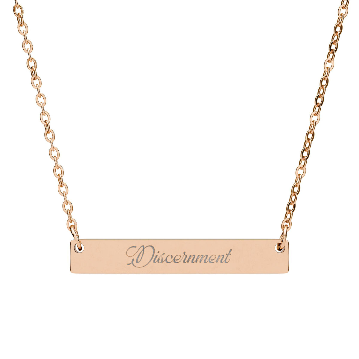Discernment Engraved Bar Necklace | Goddess Energy Protection Jewelry | Spiritual Boundary Statement Piece | Healing Gift for Survivors