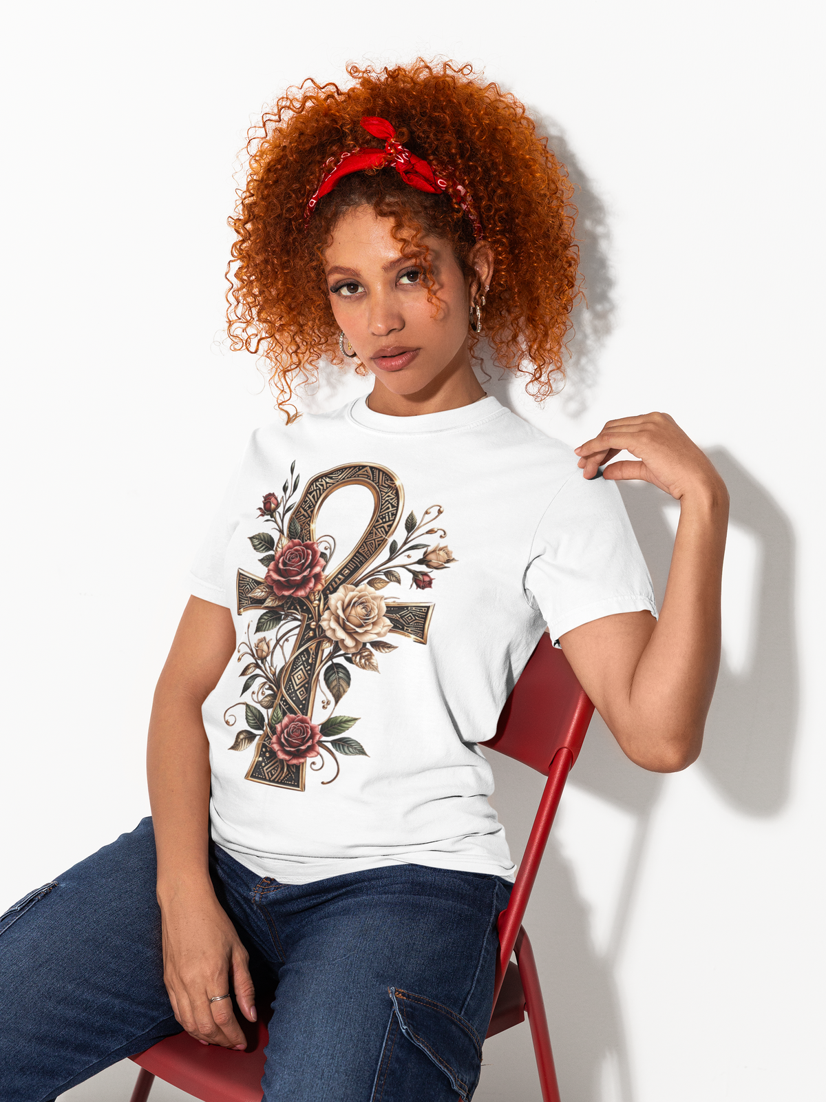 Afrocentric Ankh Rose Shirt, Black Woman Culture Tee, Soft Life Aesthetic Shirt, Comfort Colors Tee, Gift for Her