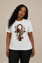 Afrocentric Ankh Rose Shirt, Black Woman Culture Tee, Soft Life Aesthetic Shirt, Comfort Colors Tee, Gift for Her