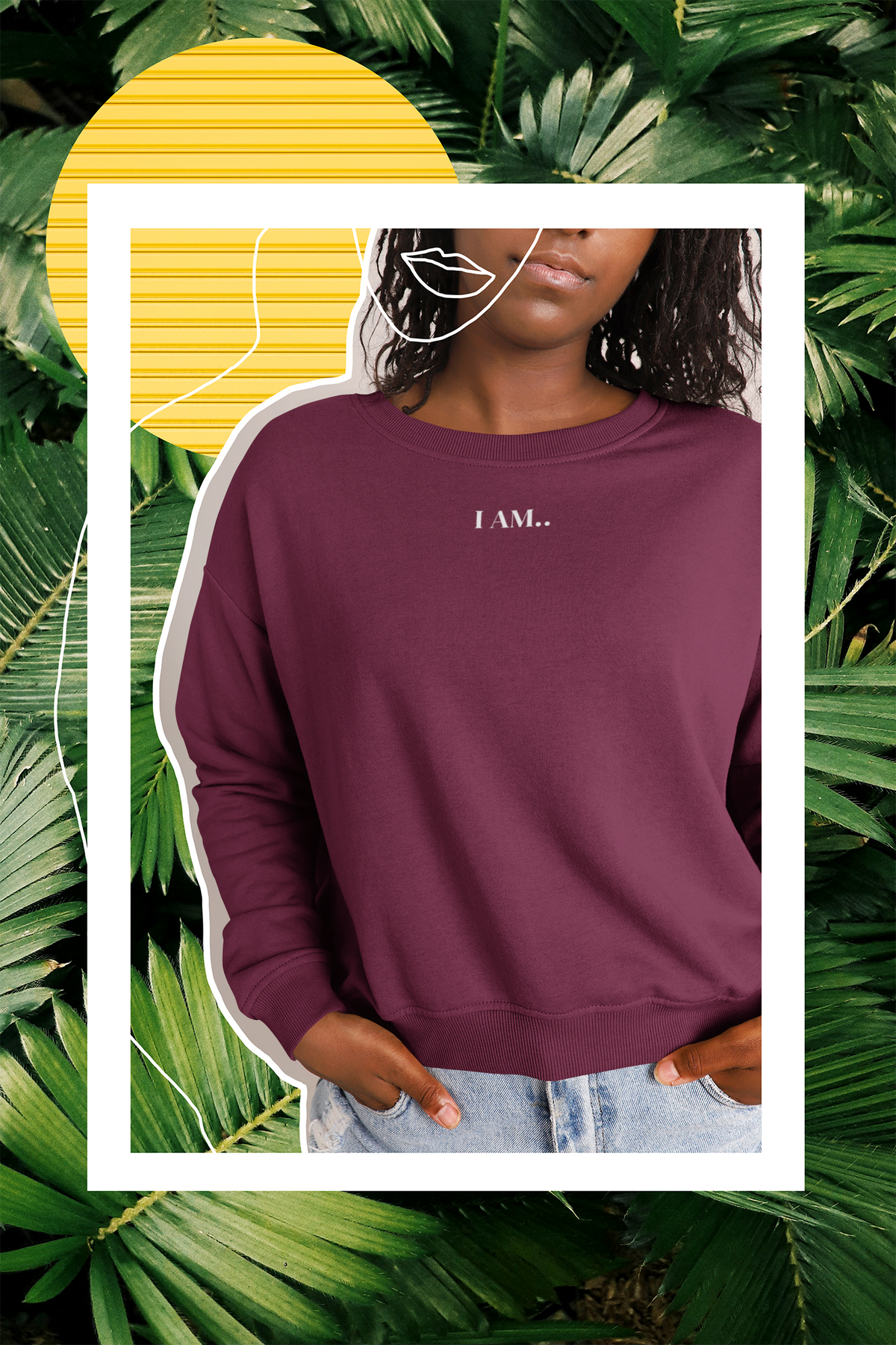 I AM Protected Streetwear Crewneck Sweatshirt | Solar Plexus Chakra Empowerment Sweater | Survivor Led Domestic Violence Awareness Apparel