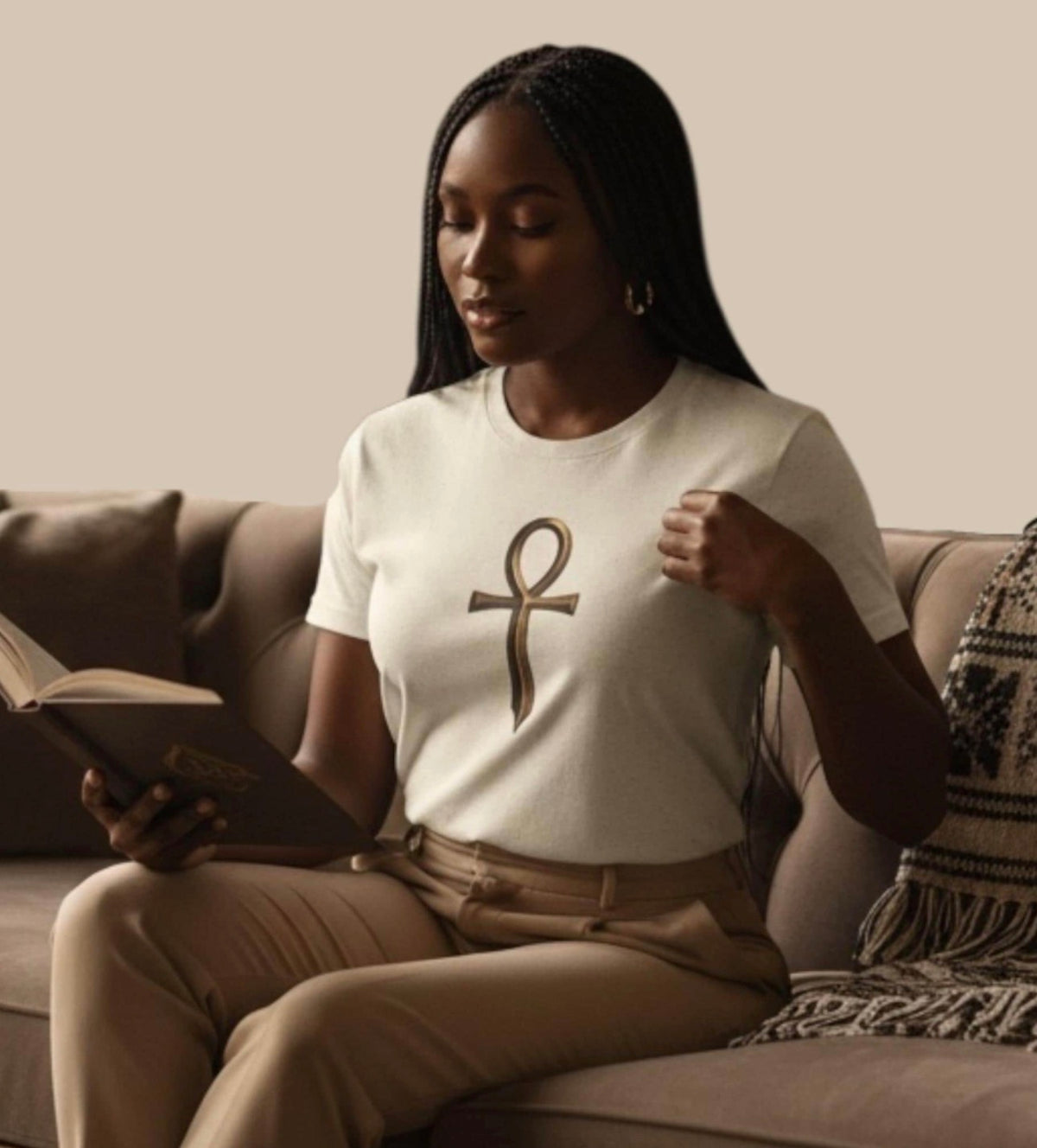 Ankh Dagger Streetwear Graphic Tee | Unisex Anchor Collection Shirt | Ancient Egyptian Protection Symbol T-Shirt | Resilience Overcomer Gift