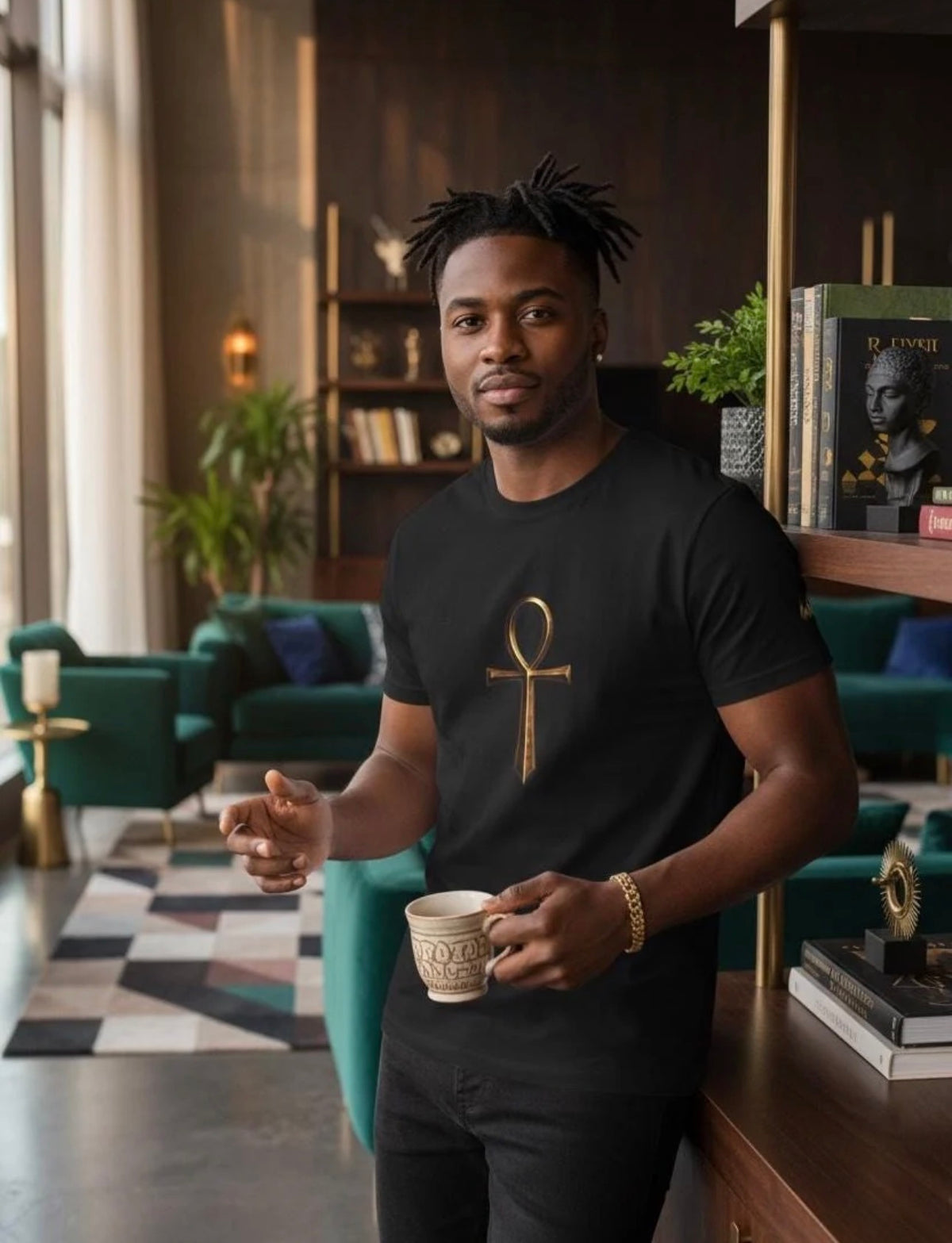 Ankh Dagger Streetwear Graphic Tee | Unisex Anchor Collection Shirt | Ancient Egyptian Protection Symbol T-Shirt | Resilience Overcomer Gift