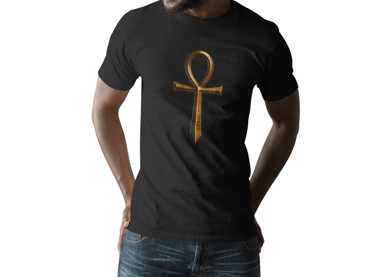 Ankh Dagger Streetwear Graphic Tee | Unisex Anchor Collection Shirt | Ancient Egyptian Protection Symbol T-Shirt | Resilience Overcomer Gift