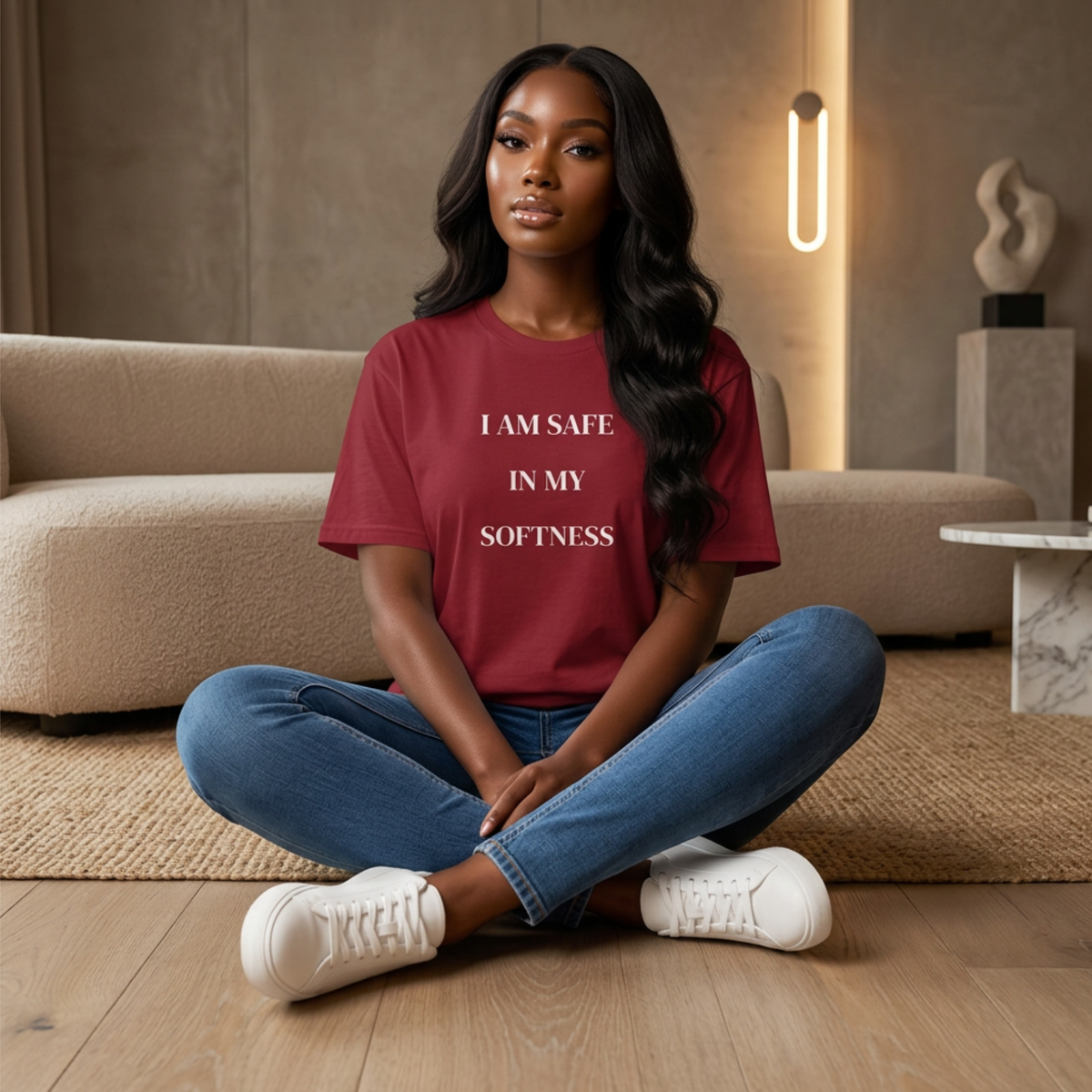 I Am Safe In My Softness Graphic Tee | Unisex Streetwear Oversized T-Shirt | Goddess Energy Loungewear | Gentle Healing Survivor Gift
