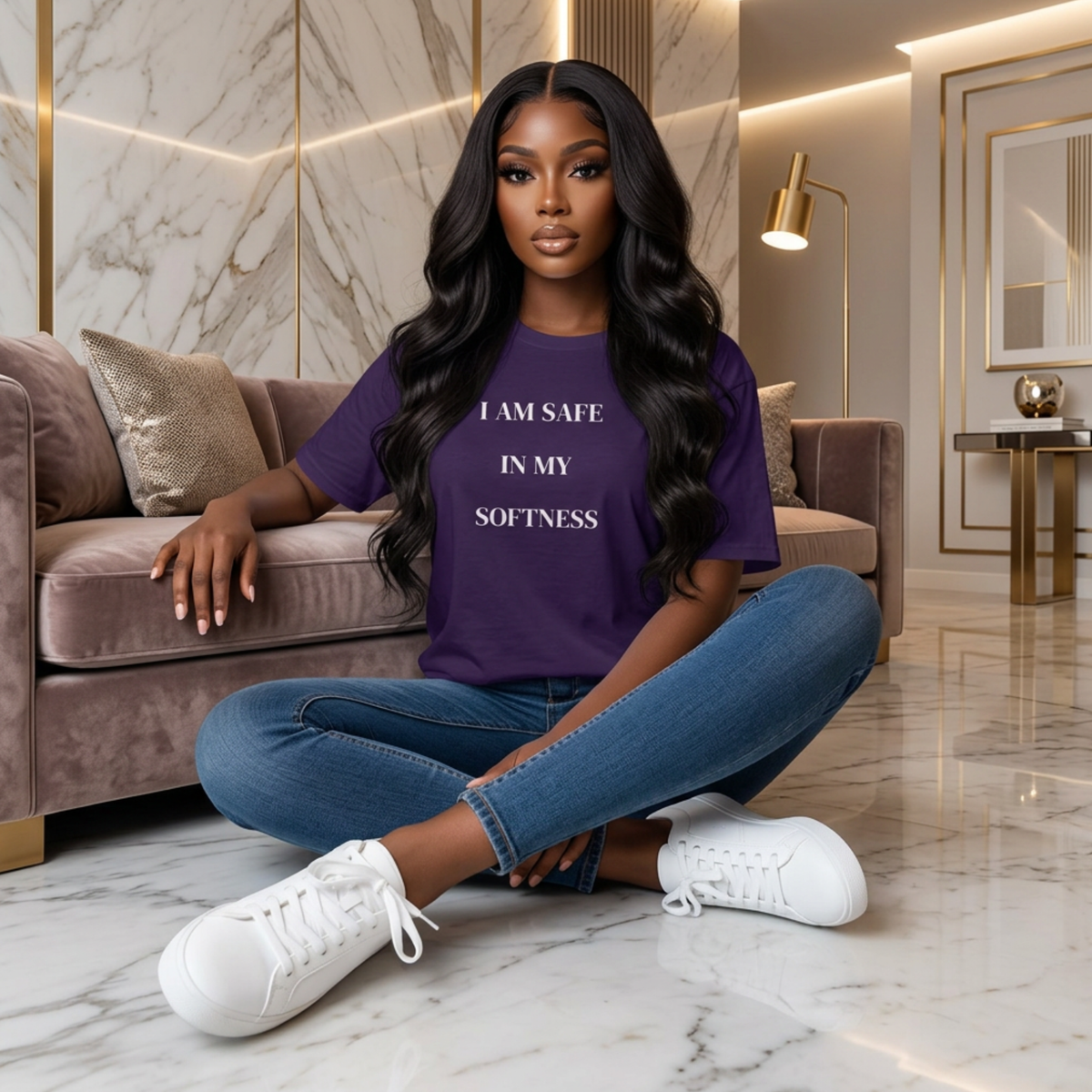 I Am Safe In My Softness Graphic Tee | Unisex Streetwear Oversized T-Shirt | Goddess Energy Loungewear | Gentle Healing Survivor Gift