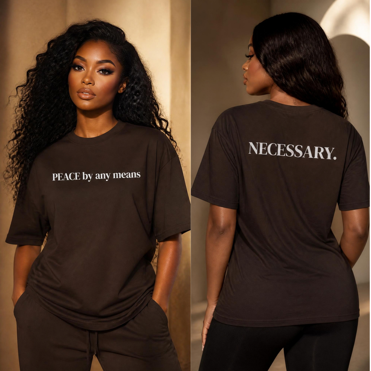 PEACE by any means T-Shirt | Text Graphic, Black Tee, Unisex Mental Health Tee, Self Love Gift, Mindful Graphic T-Shirt, Inspirational