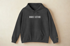 BREATHE Distressed Text Hoodie | Unisex Streetwear Graphic Sweatshirt | Mental Health Empowerment Pullover | Goddess Energy Resilience Gift
