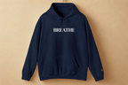 BREATHE Distressed Text Hoodie | Unisex Streetwear Graphic Sweatshirt | Mental Health Empowerment Pullover | Goddess Energy Resilience Gift