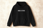 BREATHE Distressed Text Hoodie | Unisex Streetwear Graphic Sweatshirt | Mental Health Empowerment Pullover | Goddess Energy Resilience Gift