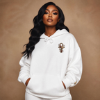 Ankh Rose Cross Heavyweight Hoodie — Goddess Energy Streetwear Pullover