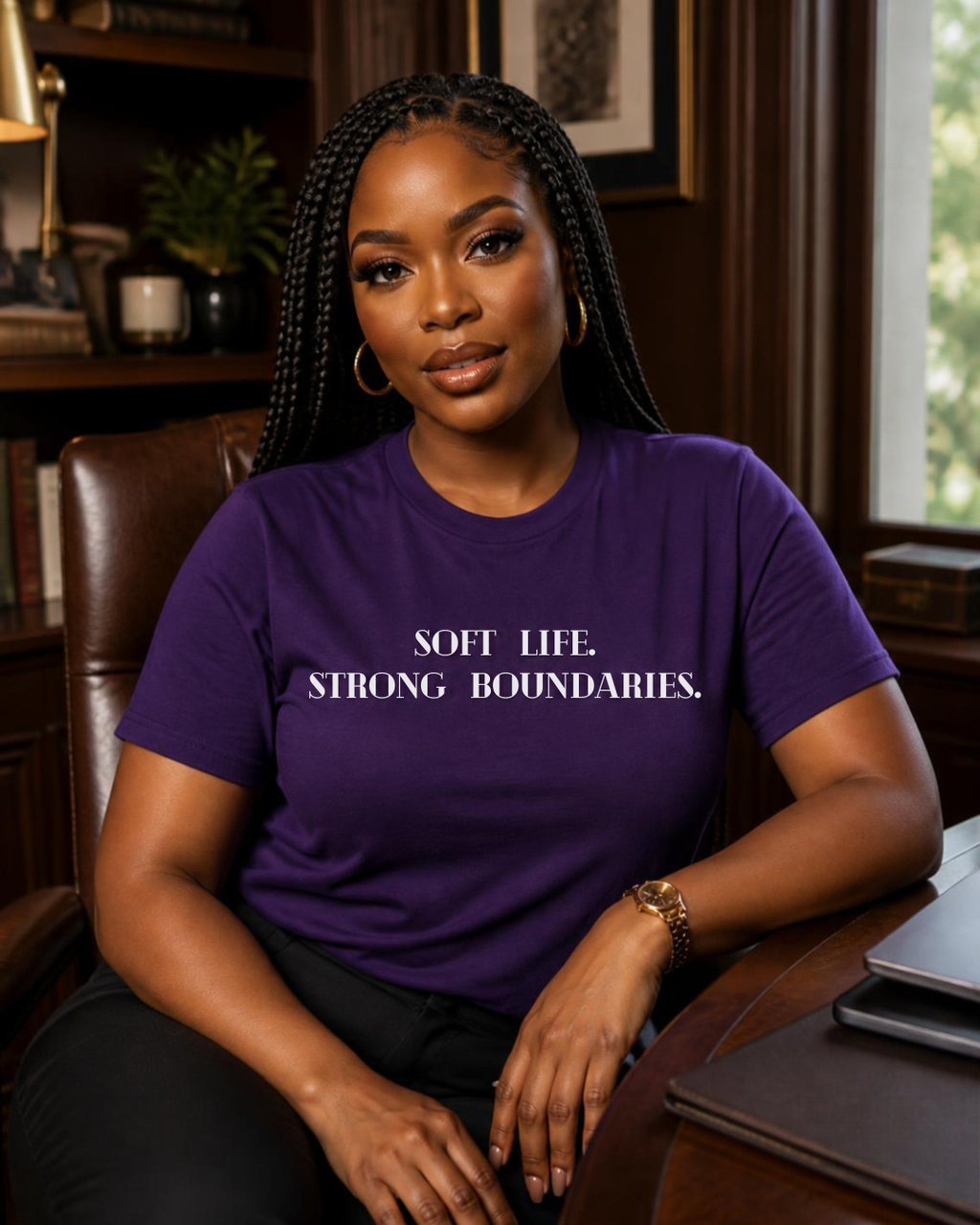 Soft Life Strong Boundaries T-Shirt, Minimalist Affirmation Tee