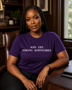 Soft Life Strong Boundaries T-Shirt, Minimalist Affirmation Tee