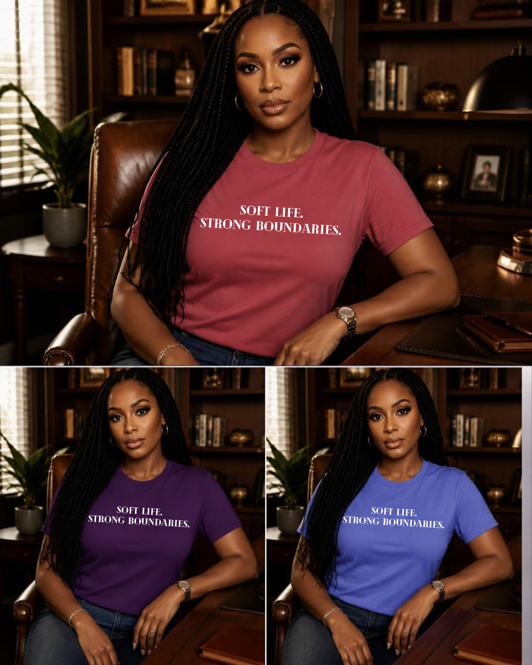Soft Life Strong Boundaries T-Shirt, Minimalist Affirmation Tee