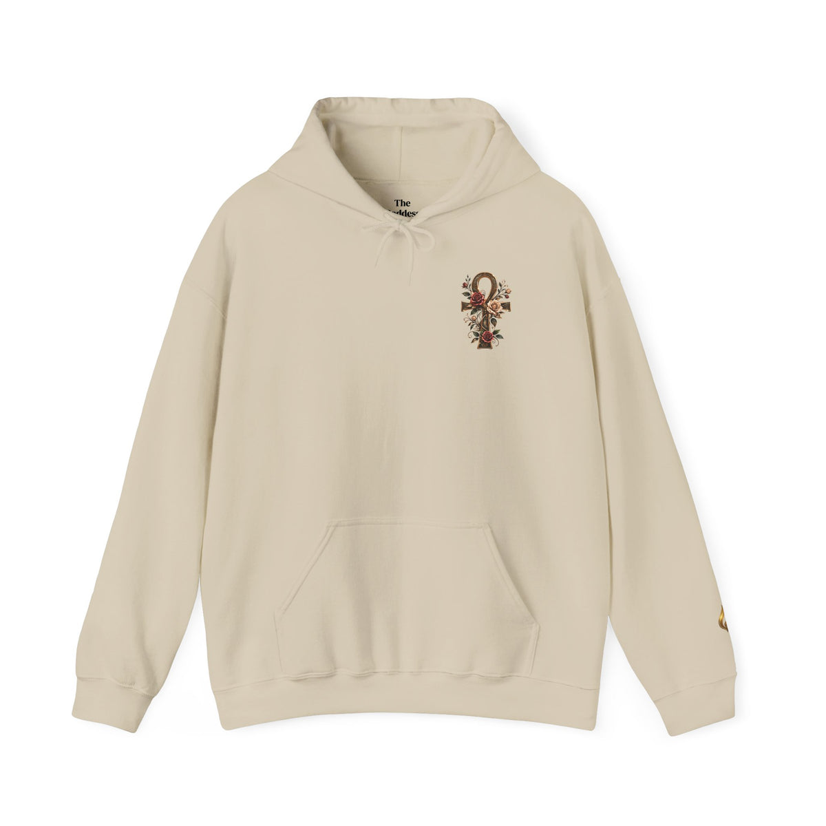 Ankh Rose Cross Heavyweight Hoodie — Goddess Energy Streetwear Pullover