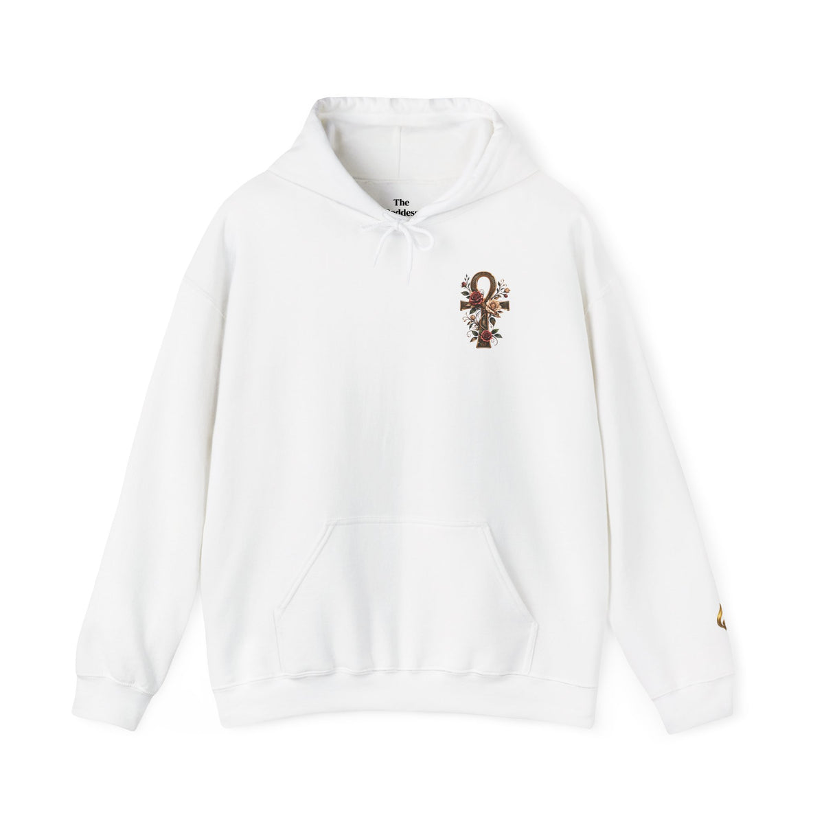 Ankh Rose Cross Heavyweight Hoodie — Goddess Energy Streetwear Pullover