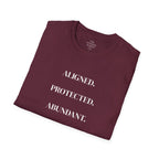 Cotton Soft style T-Shirt | Aligned Protected Abundant Graphic Tee | Comfortable Breathable Everyday Wear Shirt