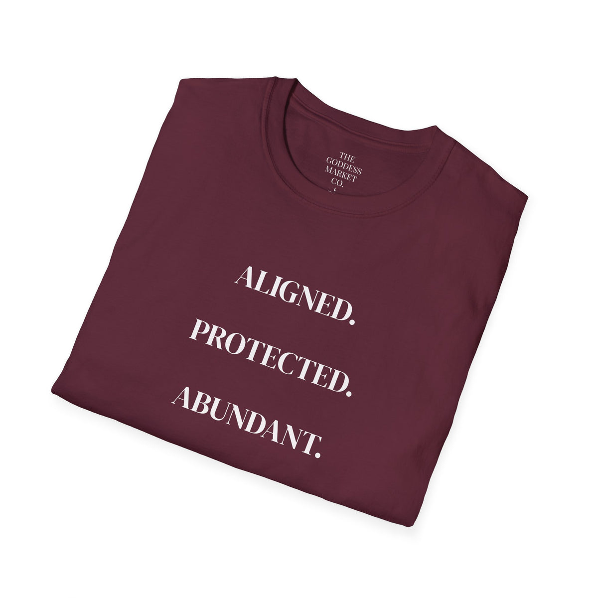 Cotton Soft style T-Shirt | Aligned Protected Abundant Graphic Tee | Comfortable Breathable Everyday Wear Shirt