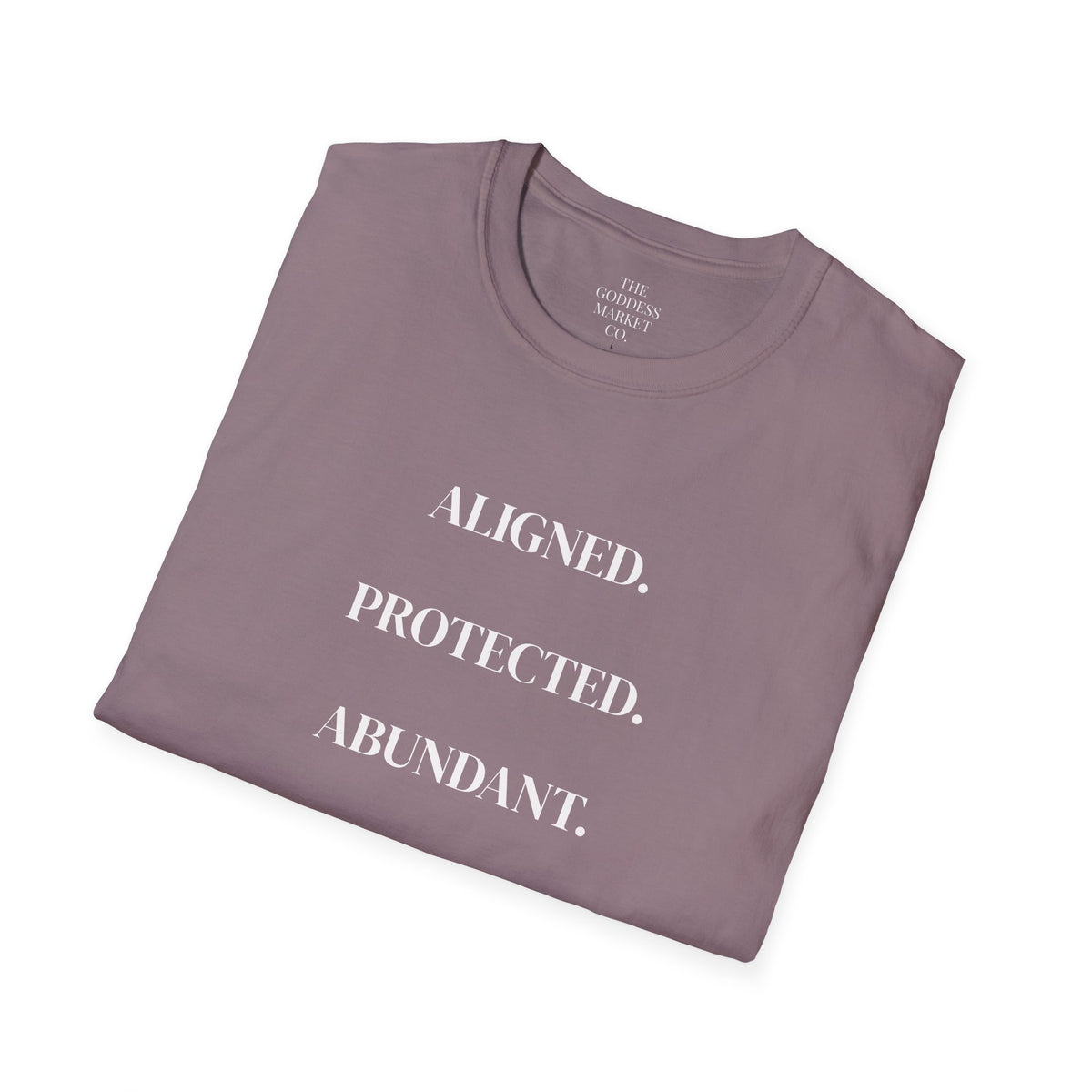 Cotton Soft style T-Shirt | Aligned Protected Abundant Graphic Tee | Comfortable Breathable Everyday Wear Shirt