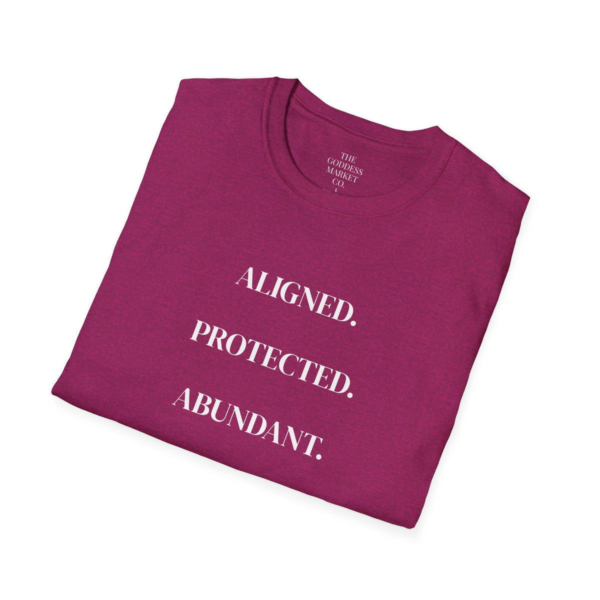 Cotton Soft style T-Shirt | Aligned Protected Abundant Graphic Tee | Comfortable Breathable Everyday Wear Shirt