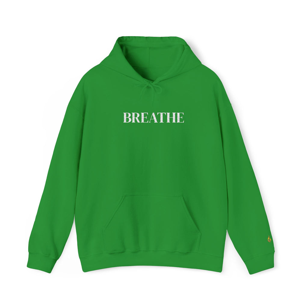 BREATHE Distressed Text Hoodie | Unisex Streetwear Graphic Sweatshirt | Mental Health Empowerment Pullover | Goddess Energy Resilience Gift
