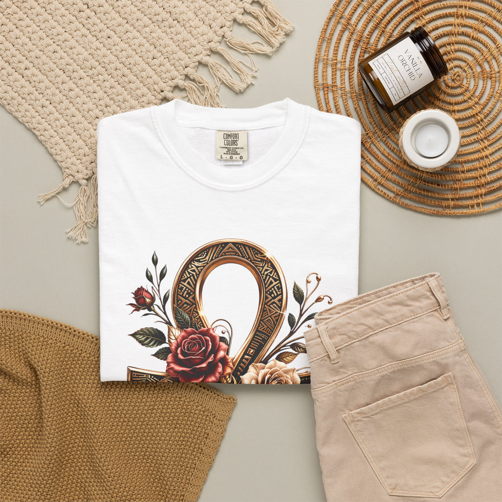 Afrocentric Ankh Rose Shirt, Black Woman Culture Tee, Soft Life Aesthetic Shirt, Comfort Colors Tee, Gift for Her