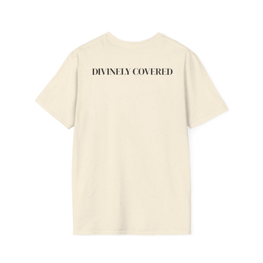 Divinely Covered Streetwear Graphic Tee | Gold Resilient Flame Minimalist T-Shirt | Luxury Unisex Empowerment Clothing | Survivor Armor Top
