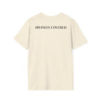 Divinely Covered Streetwear Graphic Tee | Gold Resilient Flame Minimalist T-Shirt | Luxury Unisex Empowerment Clothing | Survivor Armor Top