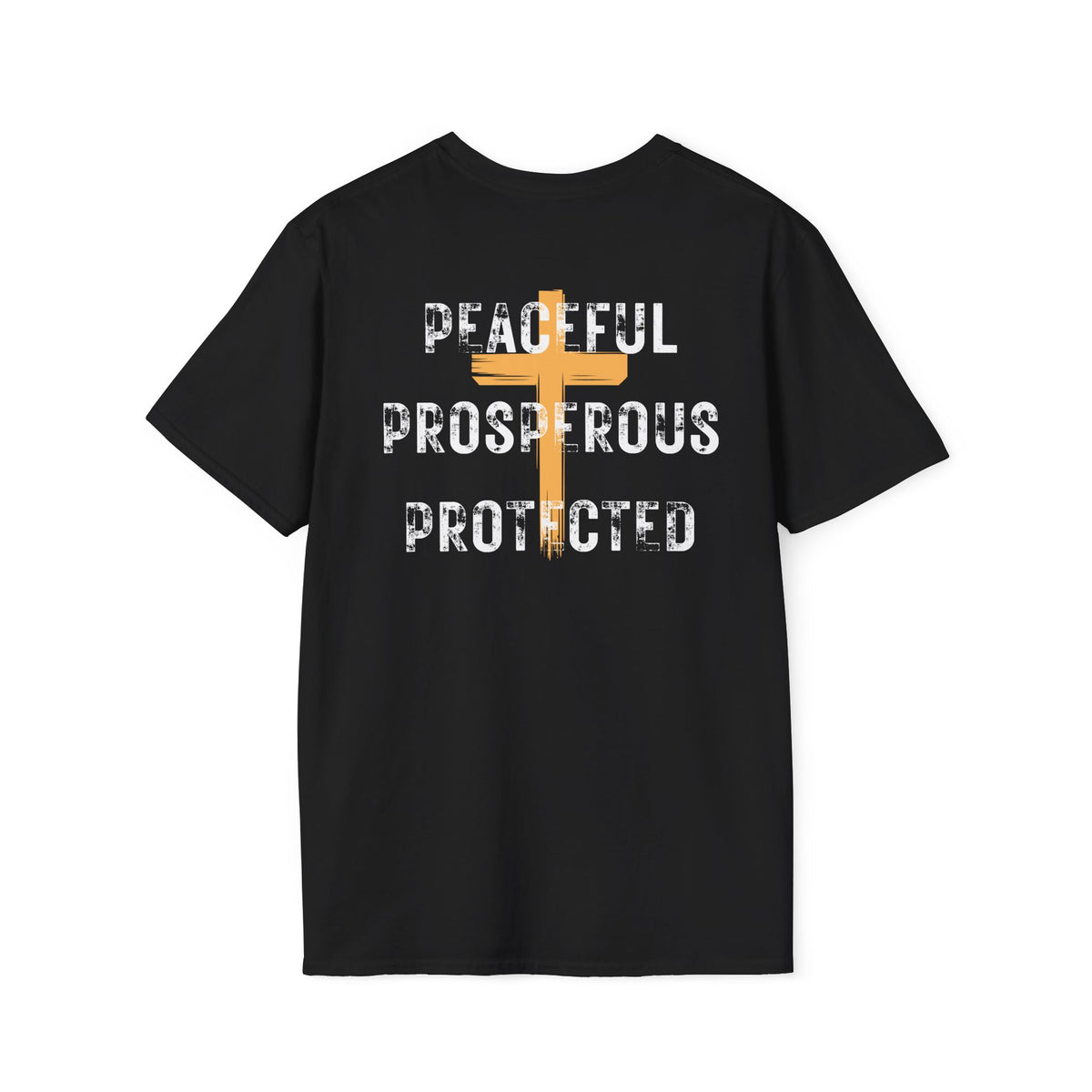 Peaceful Prosperous Protected Graphic Tee | Unisex Streetwear Heavyweight Cotton Shirt | Empowerment Gift for Survivors & Resilience Wear