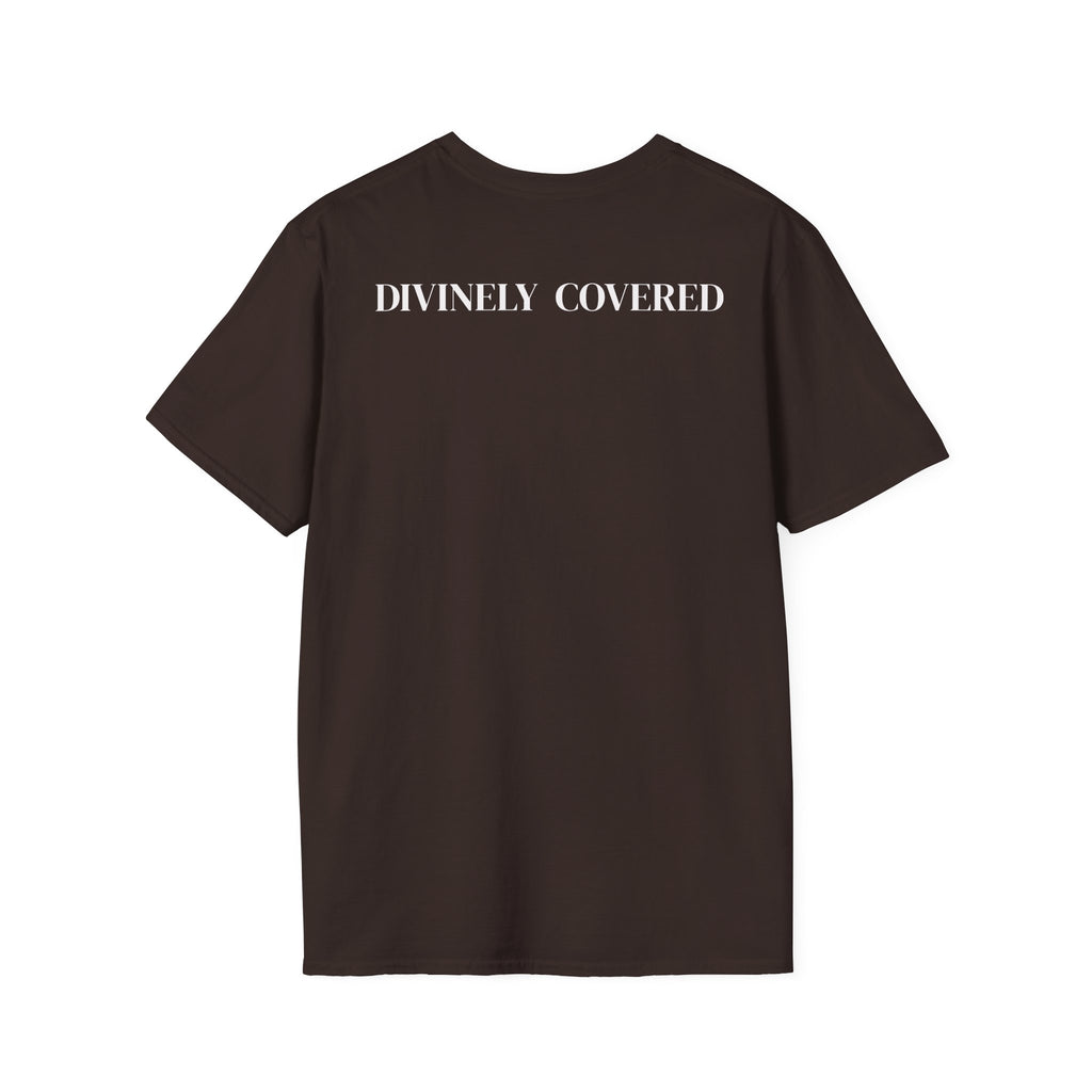 Divinely Covered Streetwear Graphic Tee | Gold Resilient Flame Minimalist T-Shirt | Luxury Unisex Empowerment Clothing | Survivor Armor Top
