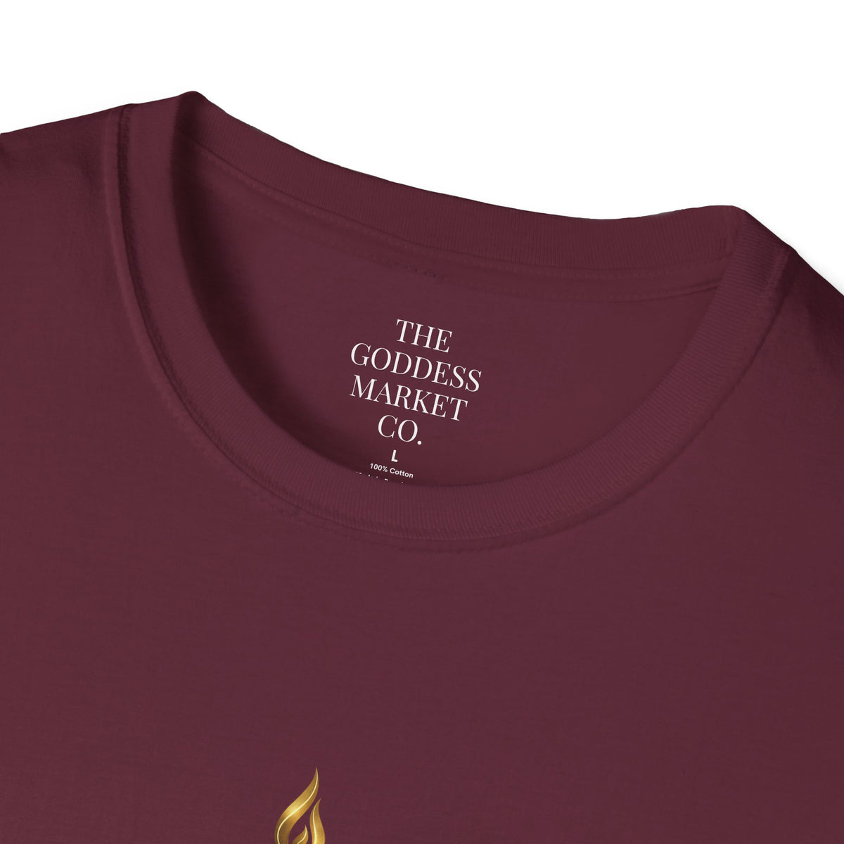 Divinely Covered Streetwear Graphic Tee | Gold Resilient Flame Minimalist T-Shirt | Luxury Unisex Empowerment Clothing | Survivor Armor Top